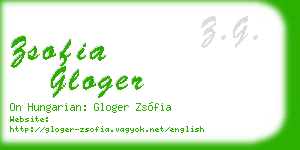 zsofia gloger business card